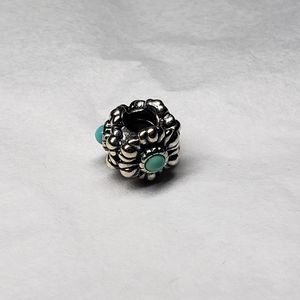 Pandora Daisy Charm w/ Turquoise Center